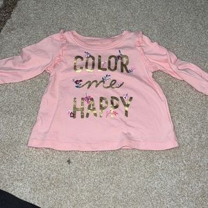 old navy Girl's Color Me Happy 12  month Long Sleeve Shirt